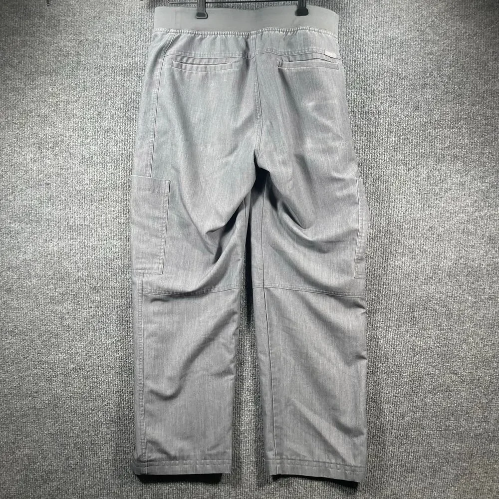 Figs Axim Cargo Scrub Pants Men's M/S Gray Drawstring Stretch Medical Nursing